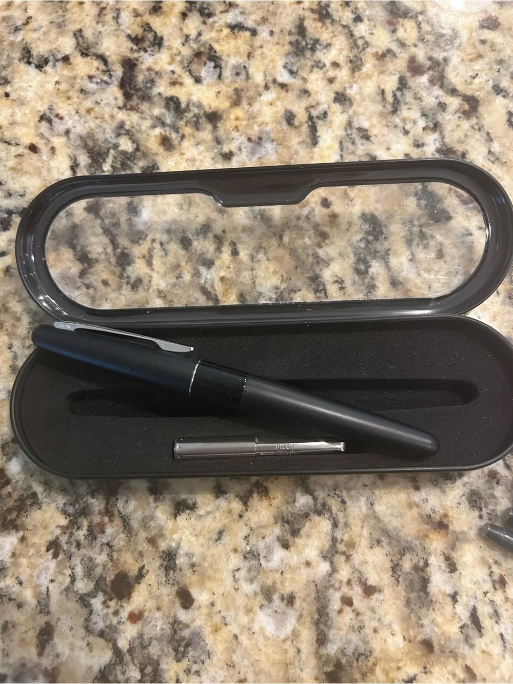 Pilot Black Metal Fountain Pen in Protective Case